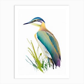 Indian Pond Heron Impressionistic 2 Art Print