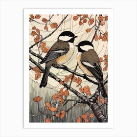 Art Nouveau Birds Poster Grebe 1 Art Print