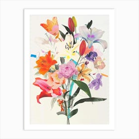 Lily 1 Collage Flower Bouquet Art Print