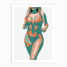 Abstract Geometric Sexy Woman (15) Art Print