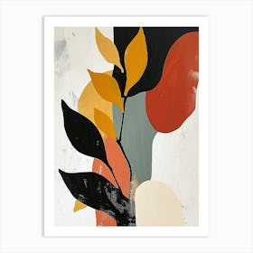 Abstract Leaves, Boho Art Print