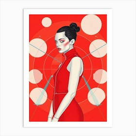 Sexy Woman In Red Dress Art Print