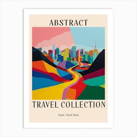 Abstract Travel Collection Poster Seoul South Korea 2 Art Print