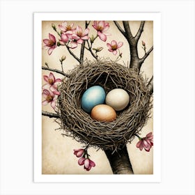 Easter Eggs In A Nest Art Print