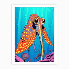 Blanket Octopus Pop Art Illustration 2 Art Print