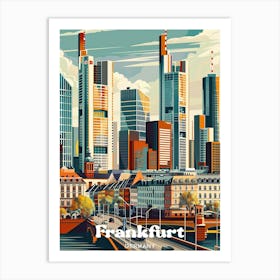 Frankfurt Germany Digital Travel Art Illustration Art Print