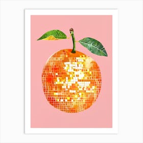 Orange Disco Ball Art Art Print