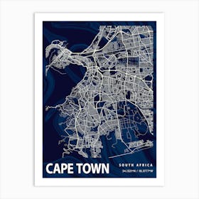Cape Town Crocus Marble Map Art Print