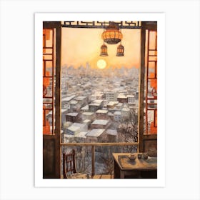 Winter Cityscape Beijing China 6 Art Print