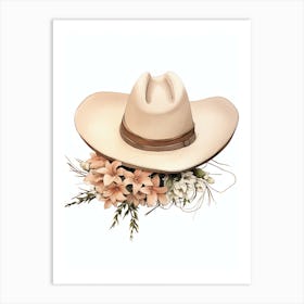 Cowgirl Hat With Flowers 4 Art Print