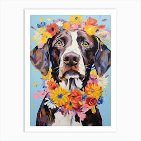 Pointer Portrait With A Flower Crown, Matisse Painting Style 3 Art Print