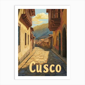 Aihrgdesign A Retro Travel Poster For Cusco Featuring The Anc D37035ba 9067 43ee 9342 Fe41436fc208 0 Art Print