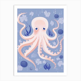 Playful Illustration Of Octopus For Kids Room 1 Art Print