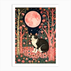 William Morris Cat In The Moonlight 8 Art Print