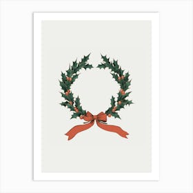 Vintage Christmas Wreath Art Print