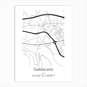 Galdacano,Spain Minimalist Map Art Print