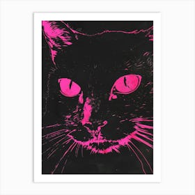 Cat In Pink 1 Art Print