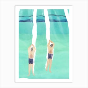 Swimming With Friends Art Print