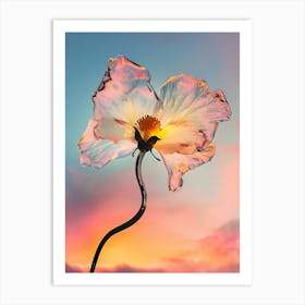 Glass Flower At Sunset Art Print