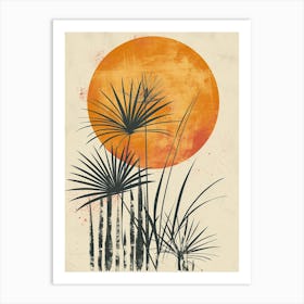 Palm Trees At Sunset Art Print