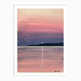 Lighthouse At Sunset Art Print