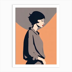 Retro Fashion Profile Art Print