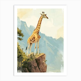 Modern Illustration Of A Giraffe In The Nature 1 Art Print