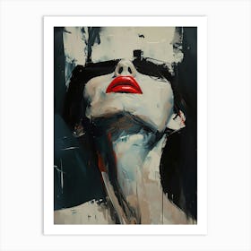 Woman With Red Lipstick Art Print