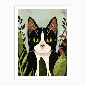 Black And White Cat 30 Art Print