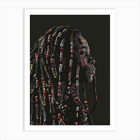 Portrait Of A Woman With Dreadlocks Art Print