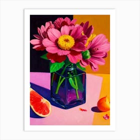 Still life painting with oil paint Art Print