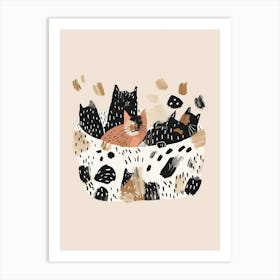 Cats In A Basket Art Print