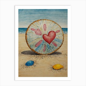 Heart On The Beach 7 Art Print