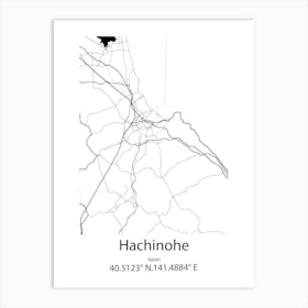 Hachinohe,Japan Minimalist Map Art Print