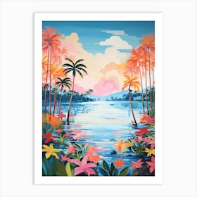 An Oil Painting Of Bora Bora, French Polynesia 4 Art Print