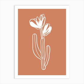 Cactus Line Drawing Easter Cactus Art Print