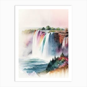 Niagara Falls Of The South, United States Water Colour  (1) Art Print