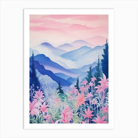 Mountains Watercolor Painting Art Print