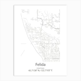 Felida,United States Minimalist Map Art Print