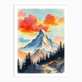 Switzerland Mountain Landscape Art Print