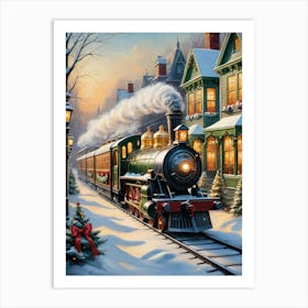 Christmas Train Art Print