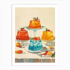 Fruity Jelly Vintage Cookbook Illustration Art Print