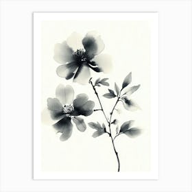 Ink Painted Flower 1 Art Print