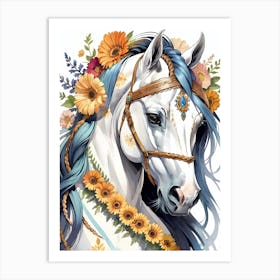 Floral Horse (32) Art Print