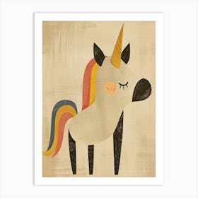 Rainbow Unicorn Muted Pastels 2 Art Print