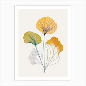 Ginkgo Spices And Herbs Minimal Line Drawing 1 Art Print