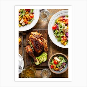 Crisp Were Dinner Focused Banner Featuring The Epicures Heavenly Harvest Spread An Overhead Shot (3) Art Print