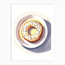 Bagel Tablescape Summer Marker Art 1 Art Print