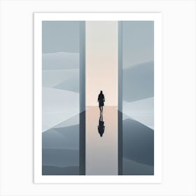 Person Walking Alone Through a Door Art Print