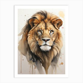 Lion Watercolor Painting 3 Art Print